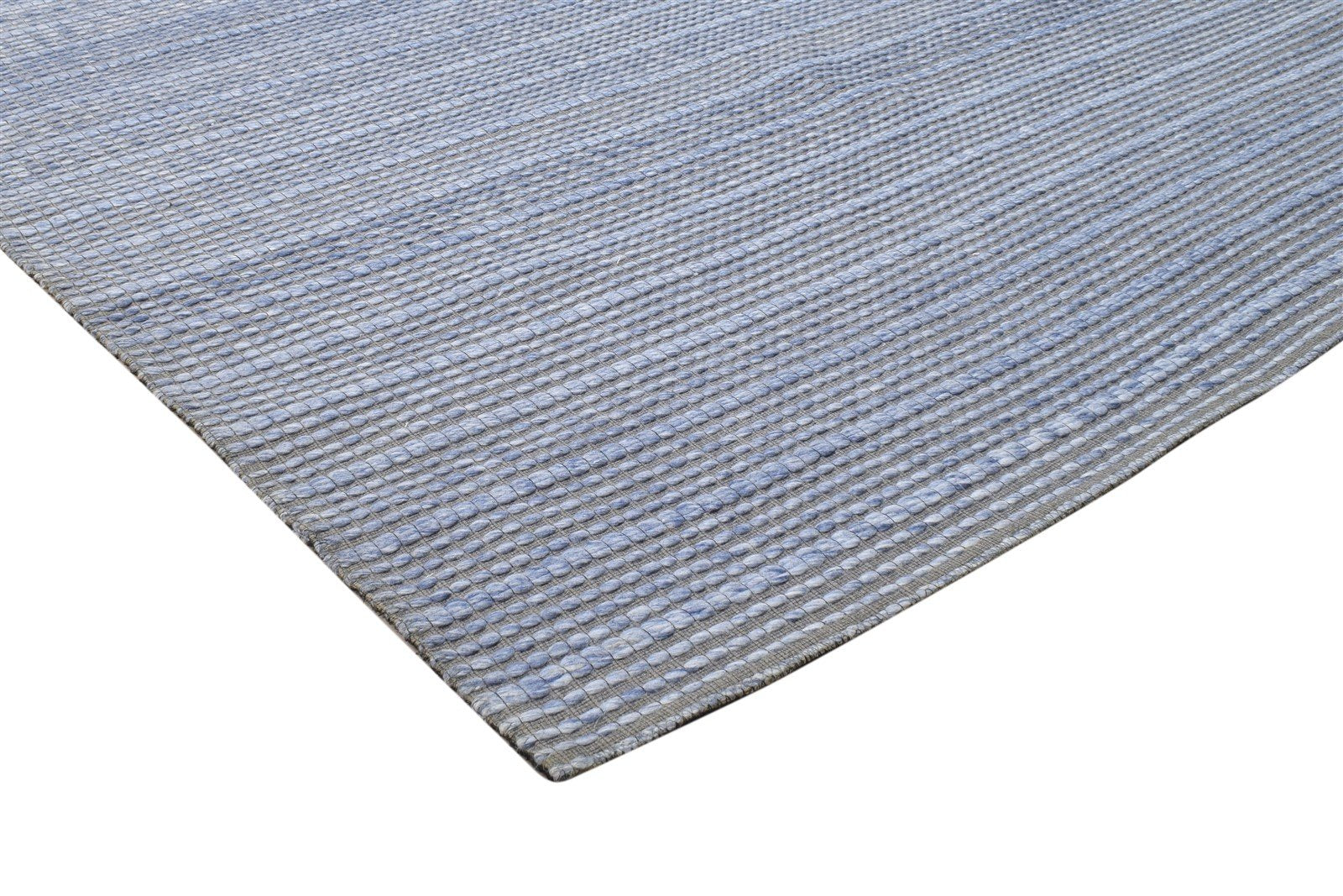 Wool Grey Rug 5' X 7' Modern Jacquard Loom Scandinavian Striped Room Size Carpet 