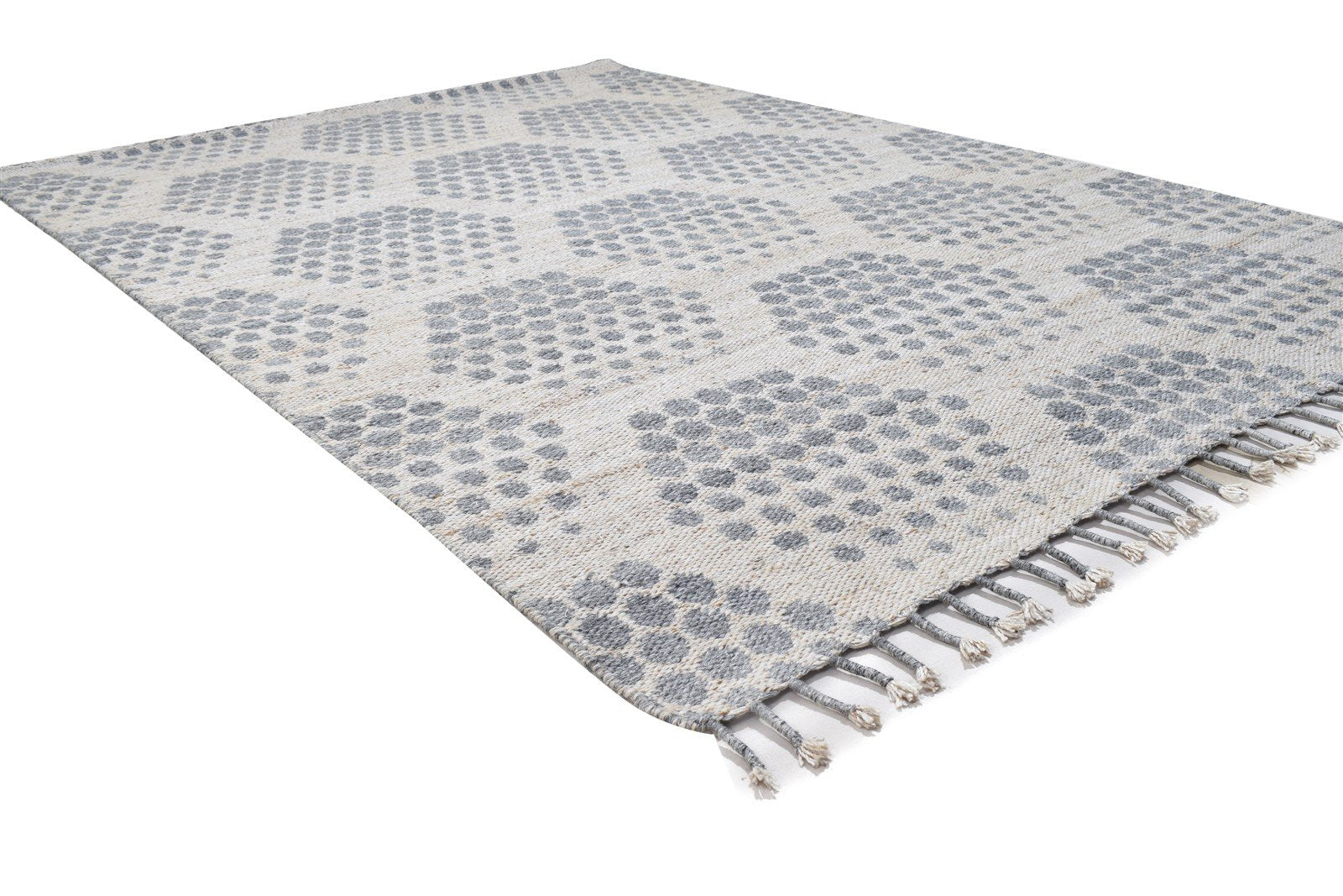 Jacquard Loom Grey Pet Yarn Rug 5X7 Modern Moroccan Geometric Room Size Carpet 