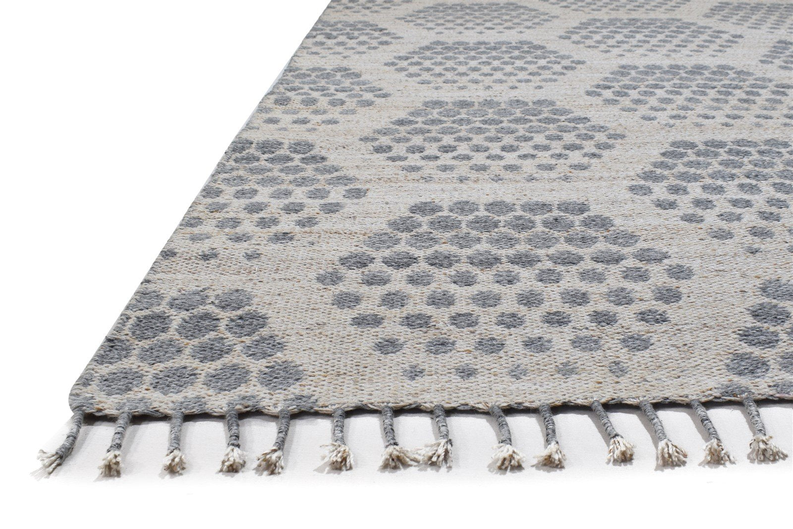 Jacquard Loom Grey Pet Yarn Rug 5X7 Modern Moroccan Geometric Room Size Carpet 