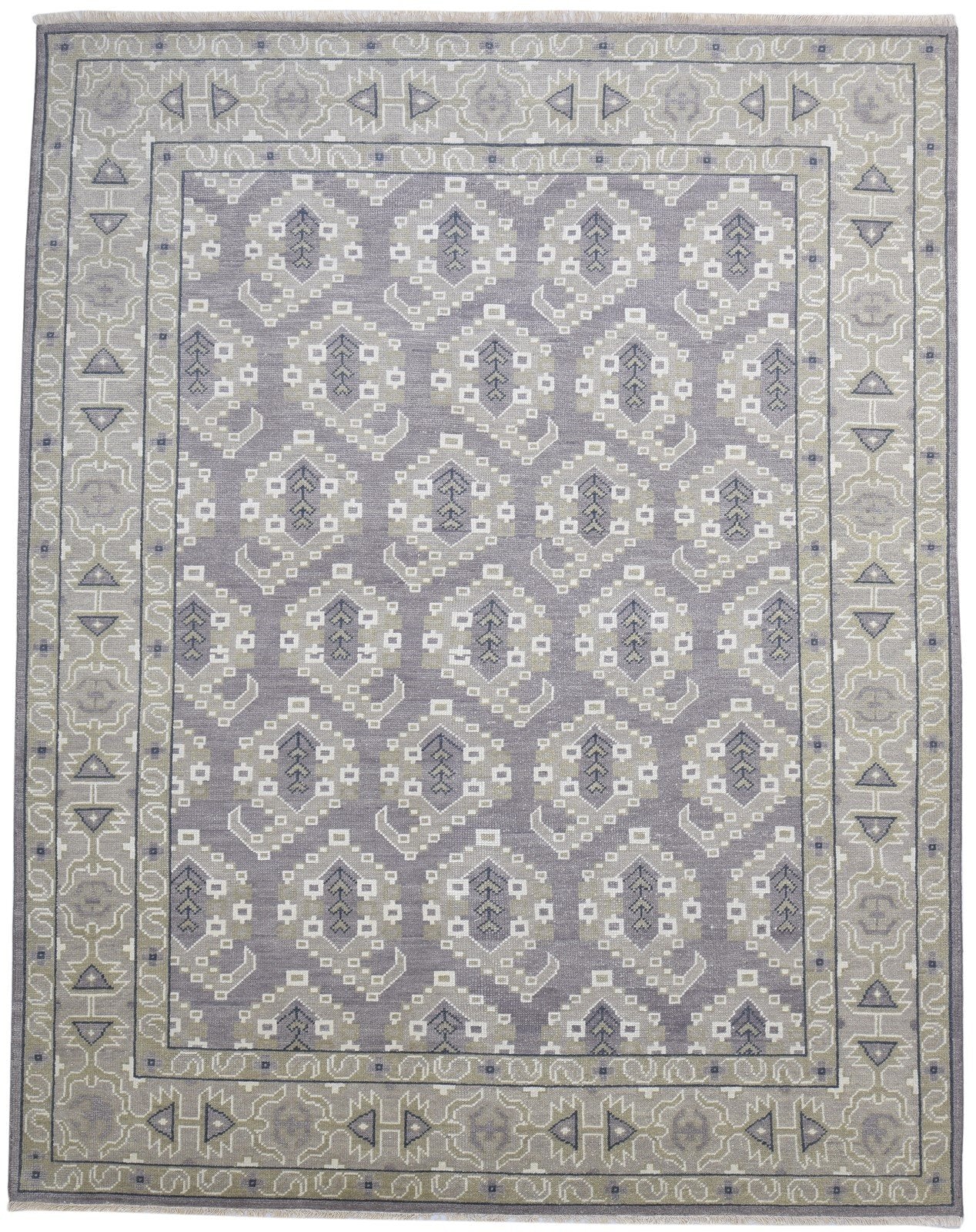 Wool Grey Rug 8' X 10' Persian Hand Knotted Oriental Paisley Large Carpet 