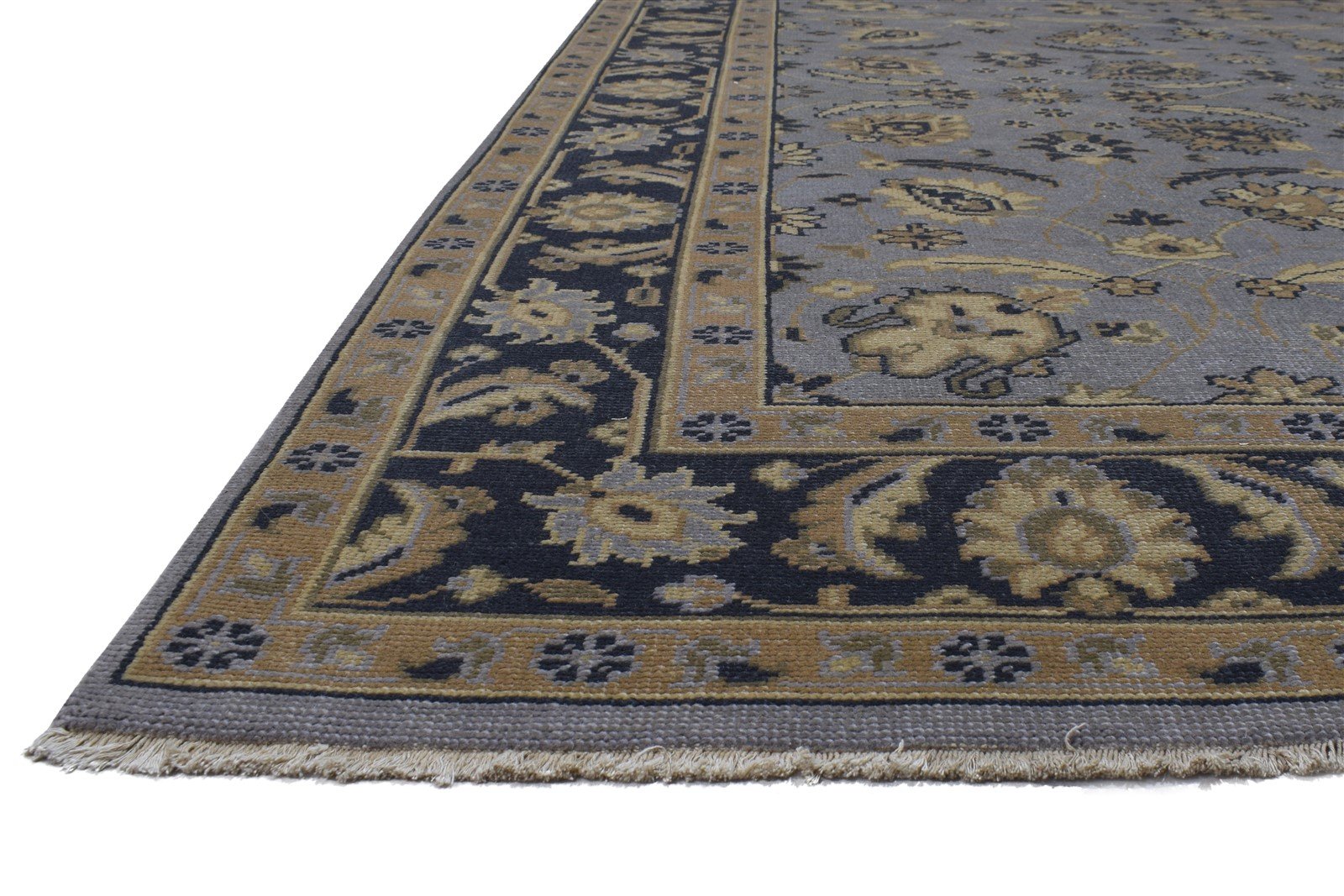 8' X 10' Rug Wool Grey Persian Hand Knotted Kashan Oriental Large Carpet 