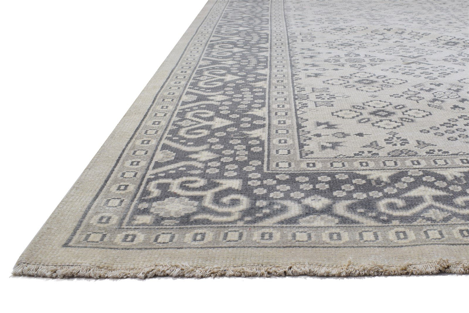 Wool Grey Rug 8' X 10' Persian Hand Knotted Bokhara Oriental Large Carpet 