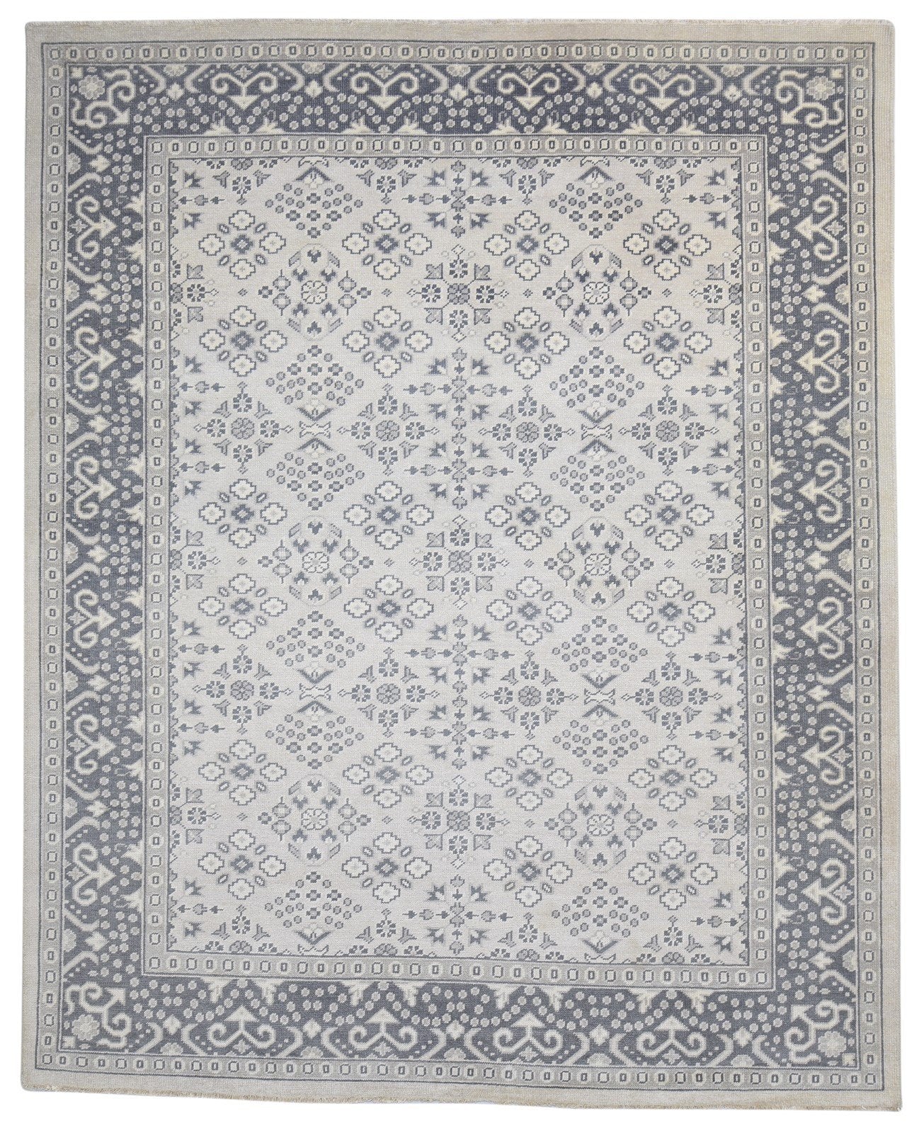 Wool Grey Rug 8' X 10' Persian Hand Knotted Bokhara Oriental Large Carpet 