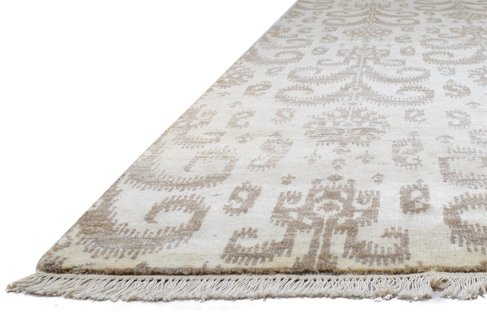 8' X 10' Rug Wool Sand Persian Hand Knotted Oriental Ikat Large Carpet 