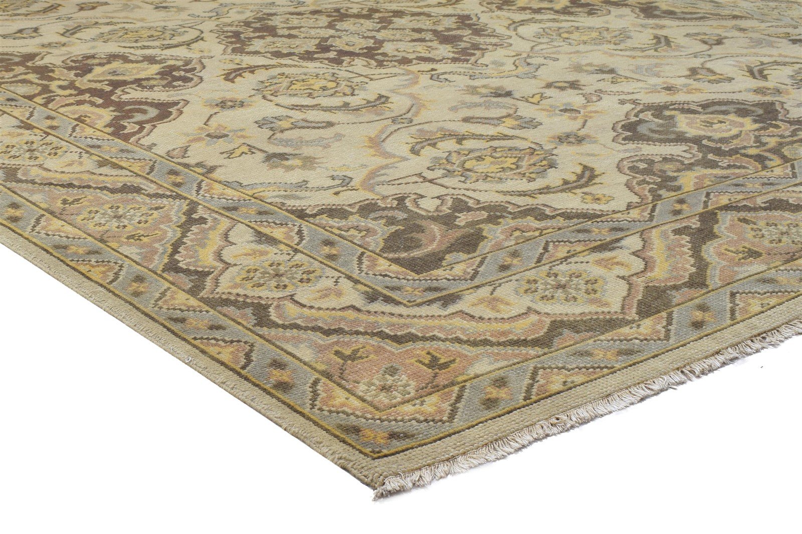 Wool Sand Rug 8' X 10' Persian Hand Knotted Agra Oriental Large Carpet 