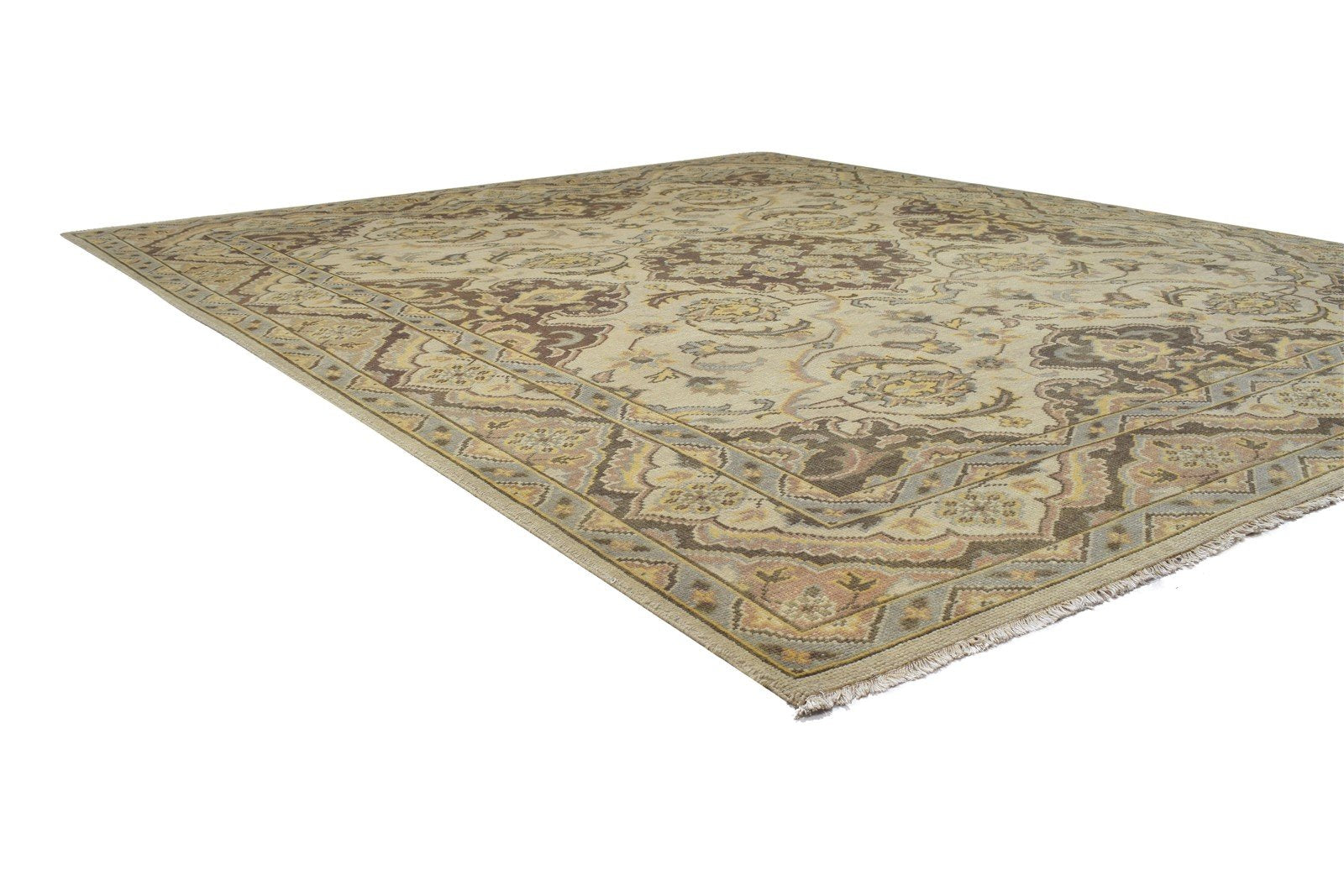 Wool Sand Rug 8' X 10' Persian Hand Knotted Agra Oriental Large Carpet 