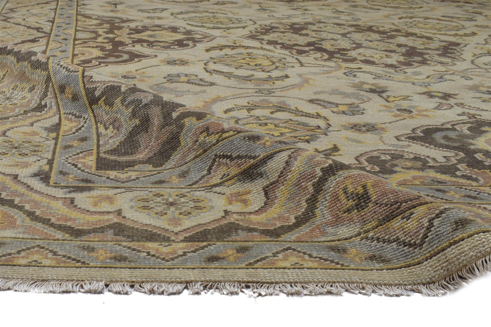 Wool Sand Rug 8' X 10' Persian Hand Knotted Agra Oriental Large Carpet 