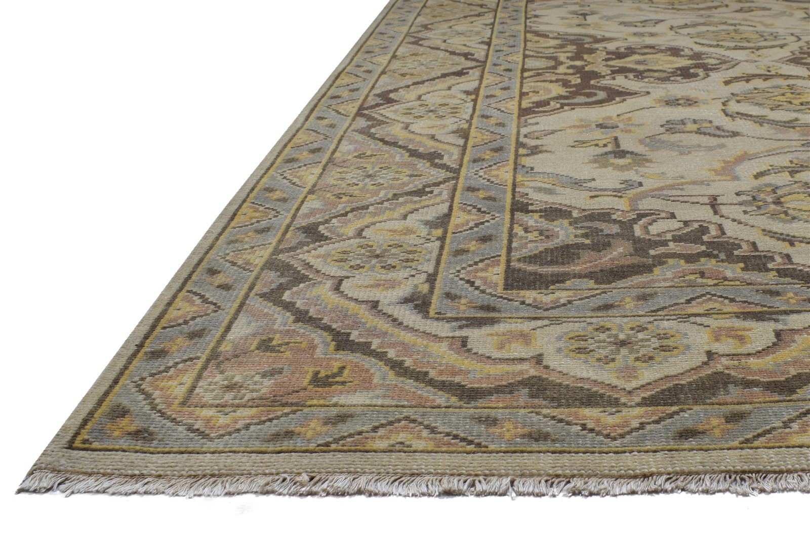 Wool Sand Rug 8' X 10' Persian Hand Knotted Agra Oriental Large Carpet 