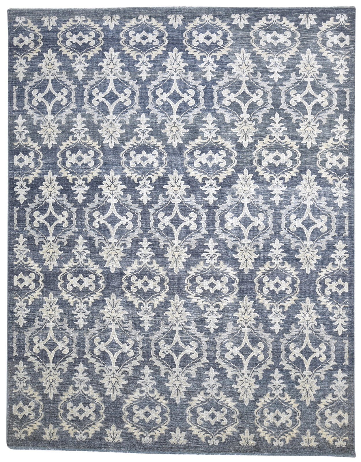 8' X 10' Rug Wool Charcoal Modern Hand Knotted Moroccan Trellis Large Carpet 