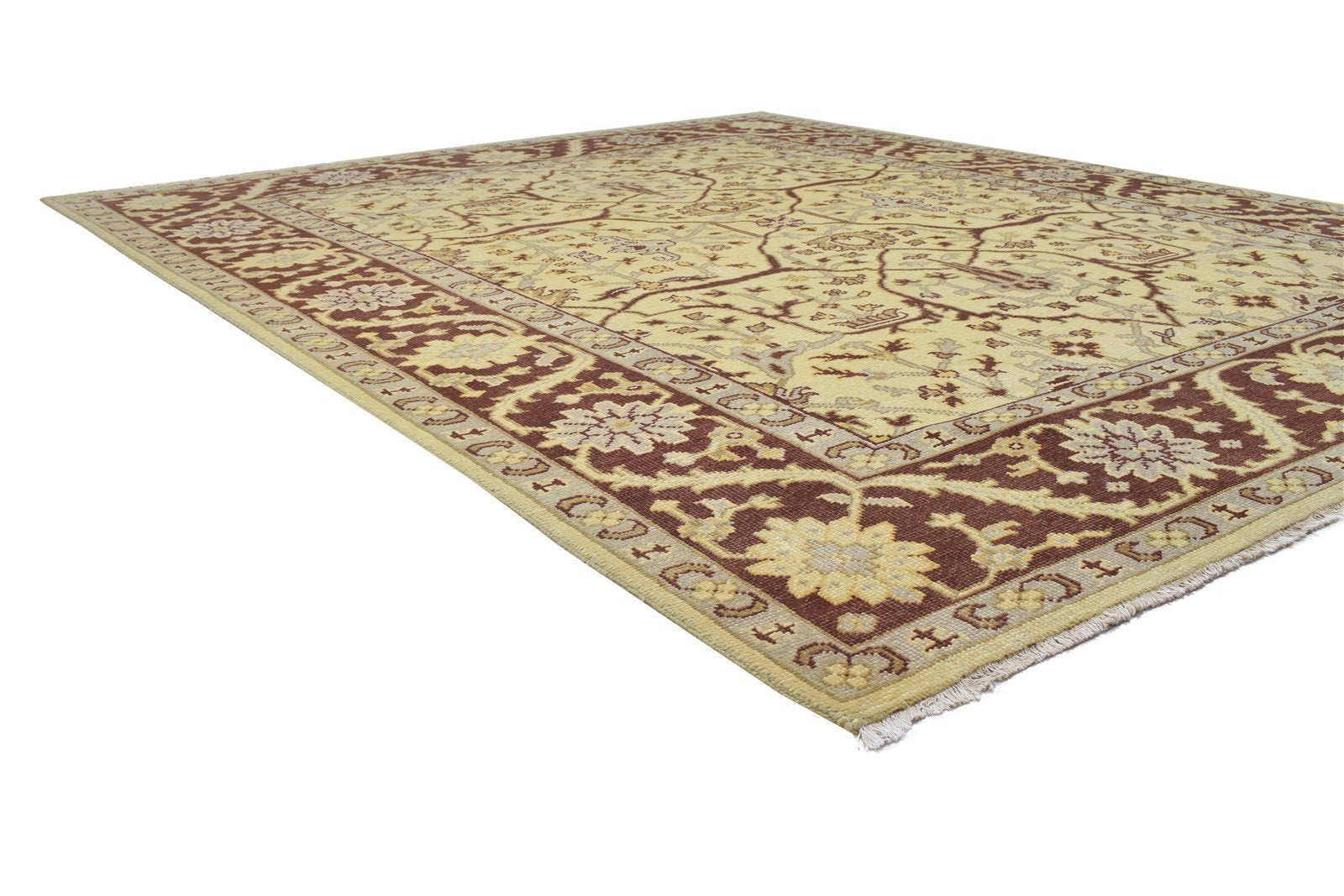 Sage Wool Rug 8' X 10' Persian Hand Knotted Agra Oriental Large Carpet 