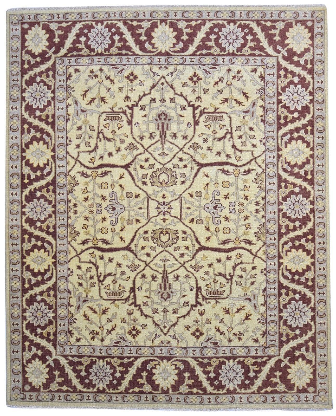 Sage Wool Rug 8' X 10' Persian Hand Knotted Agra Oriental Large Carpet 