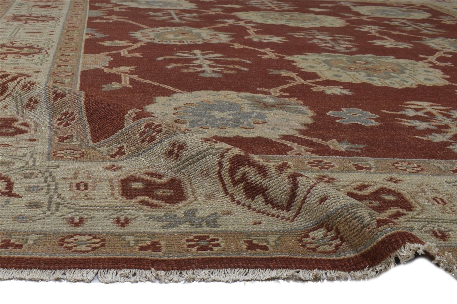 Red Wool Rug 8' X 10' Persian Hand Knotted Oushak Oriental Large Carpet 