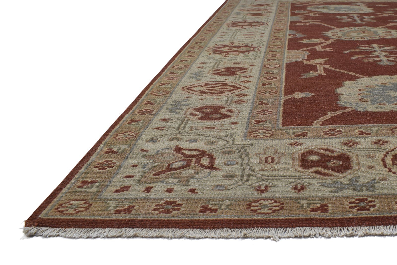 Red Wool Rug 8' X 10' Persian Hand Knotted Oushak Oriental Large Carpet 