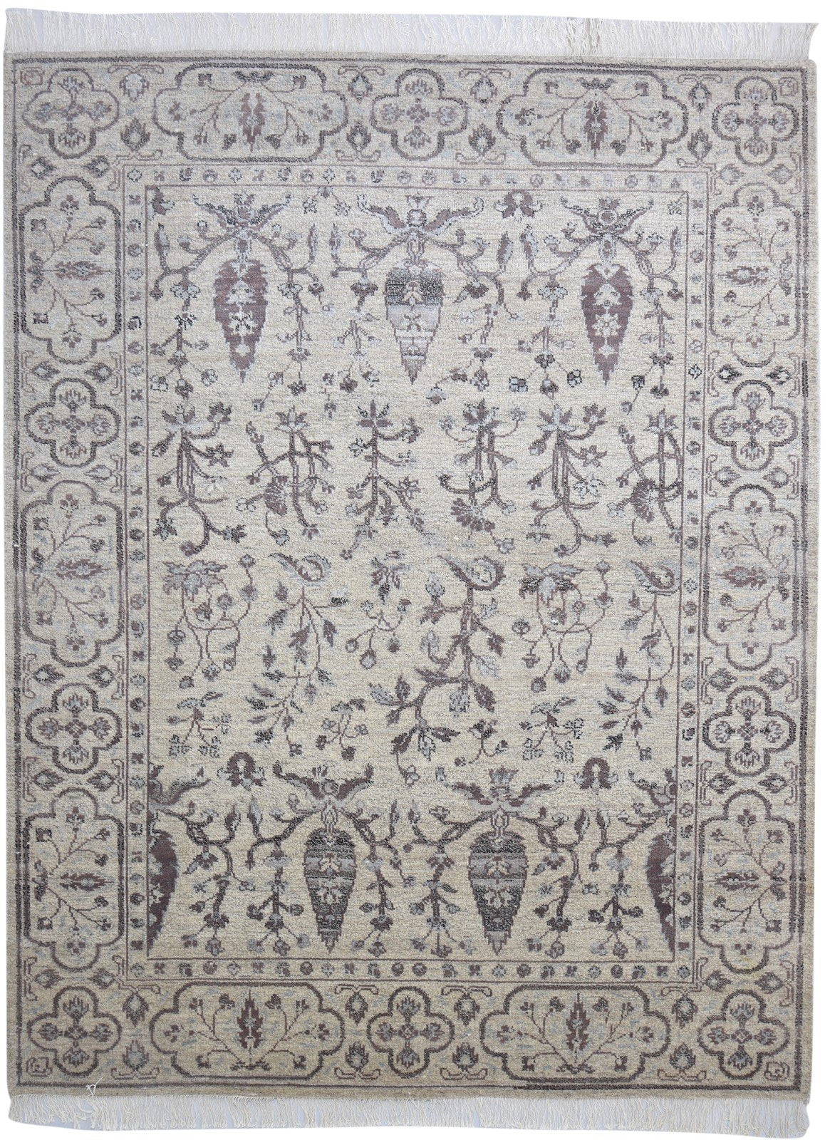 Wool Sand Rug 8' X 10' Persian Hand Knotted Mughal Oriental Large Carpet 