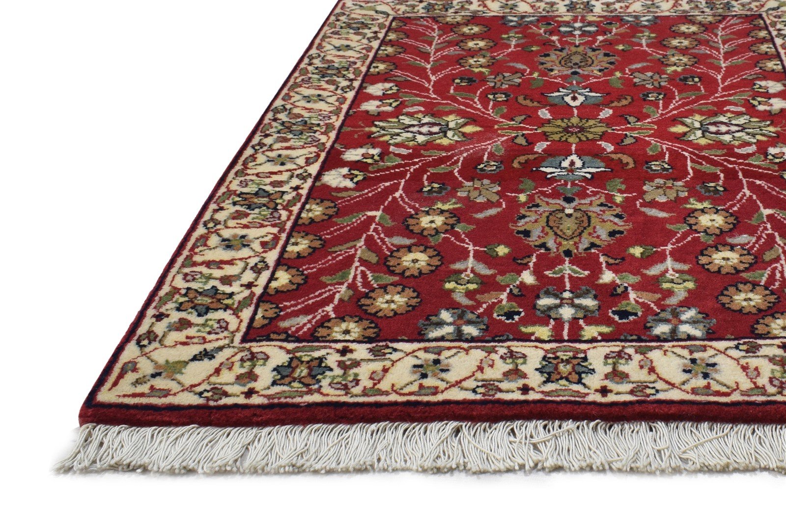 Wool Red Rug 2' X 3' Persian Hand Knotted Agra Oriental Small Carpet 