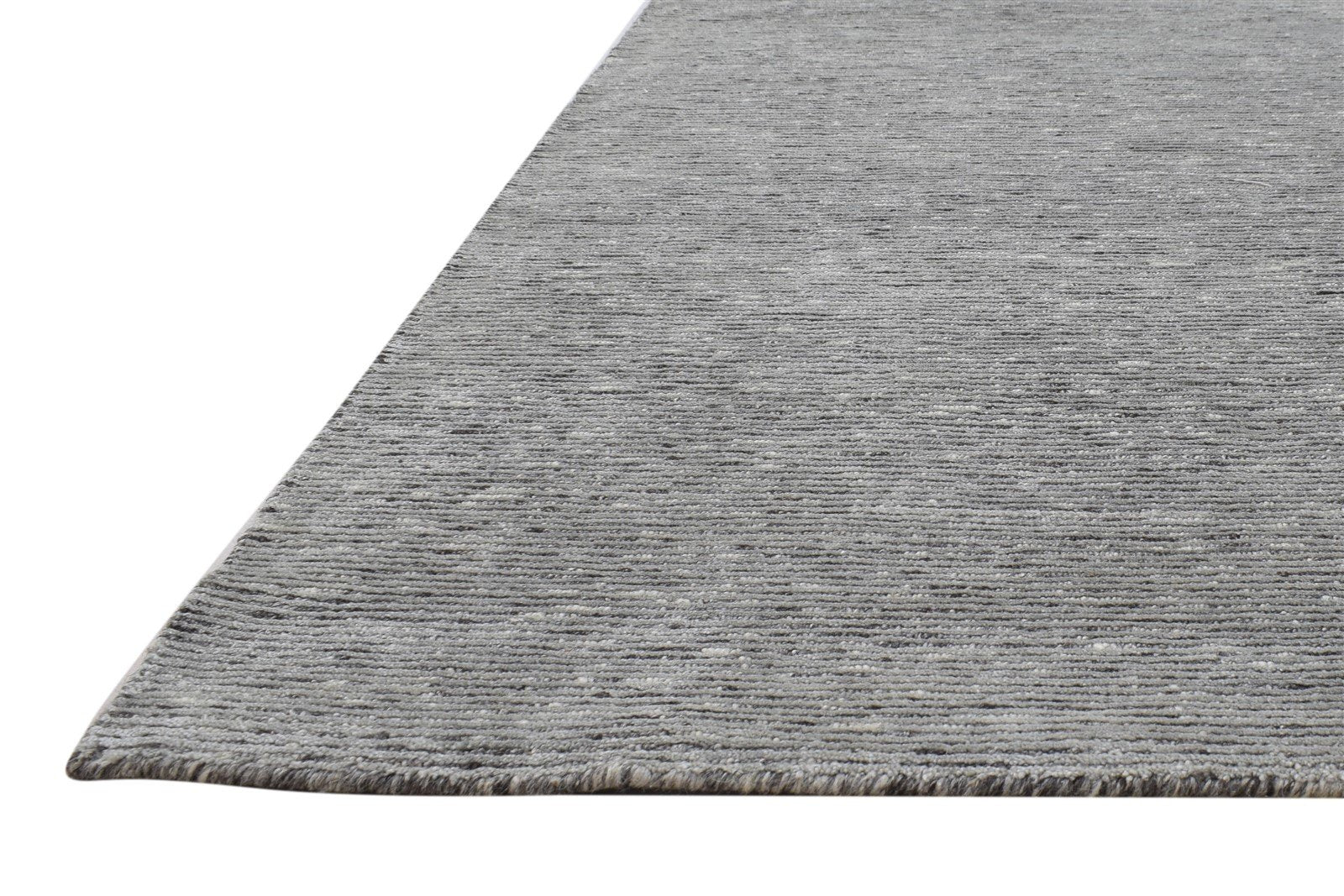 Hand Knotted Grey Wool / Silk Rug 4X6 Modern Scandinavian Solid Room Size 