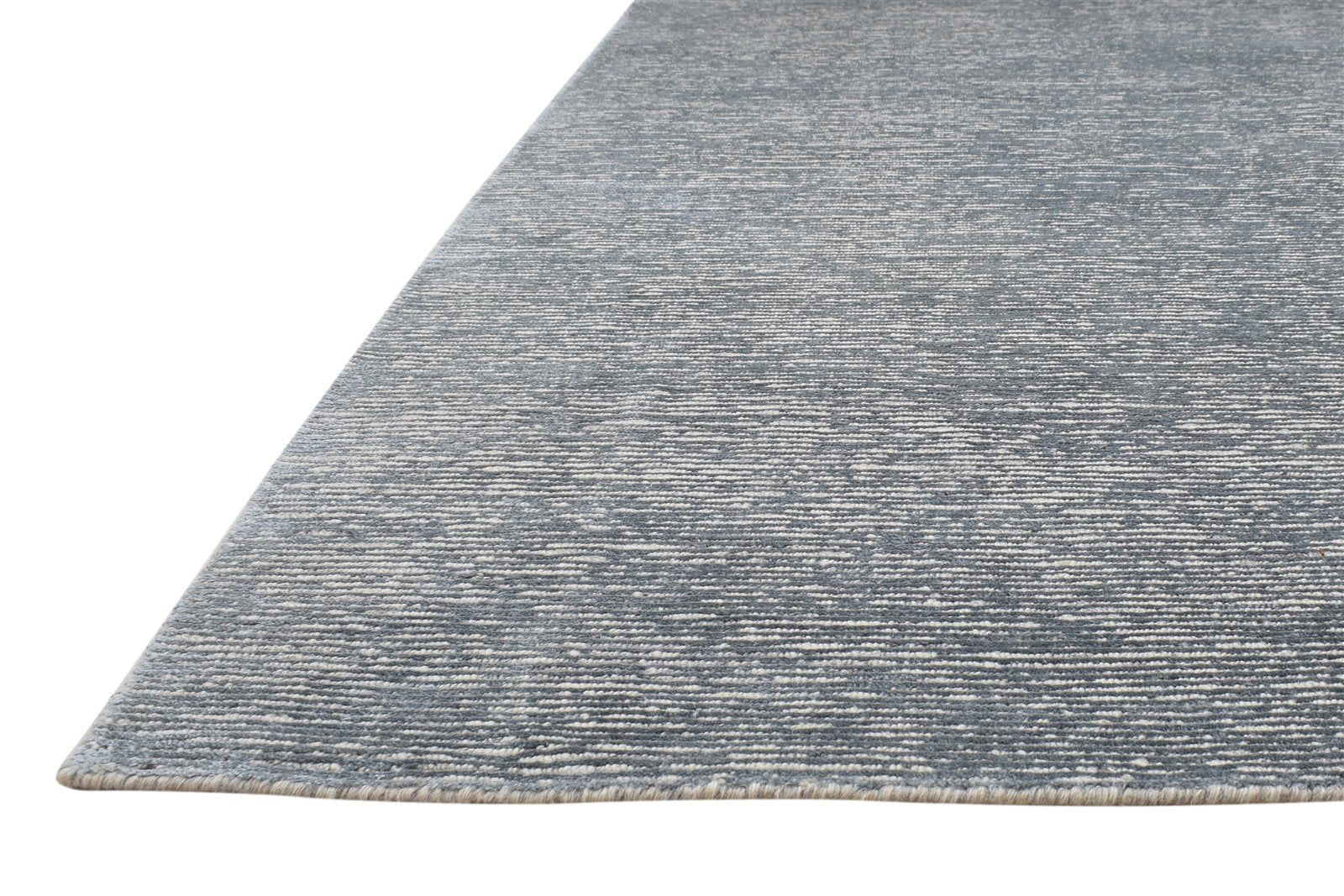 Grey Wool / Silk Rug 4X6 Modern Hand Knotted Scandinavian Solid Room Size 