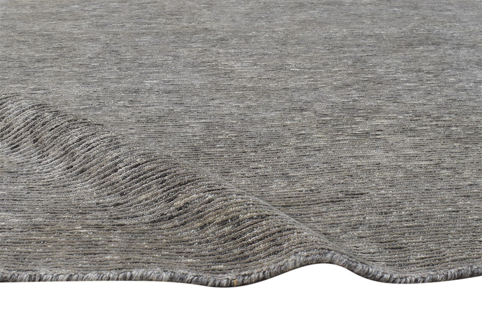 Wool / Silk Grey Rug 4X6 Modern Hand Knotted Scandinavian Solid Room Size 