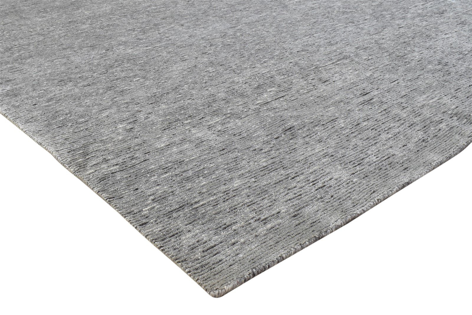 6X9 Rug Wool / Silk Grey Modern Hand Knotted Scandinavian Solid Room Size 