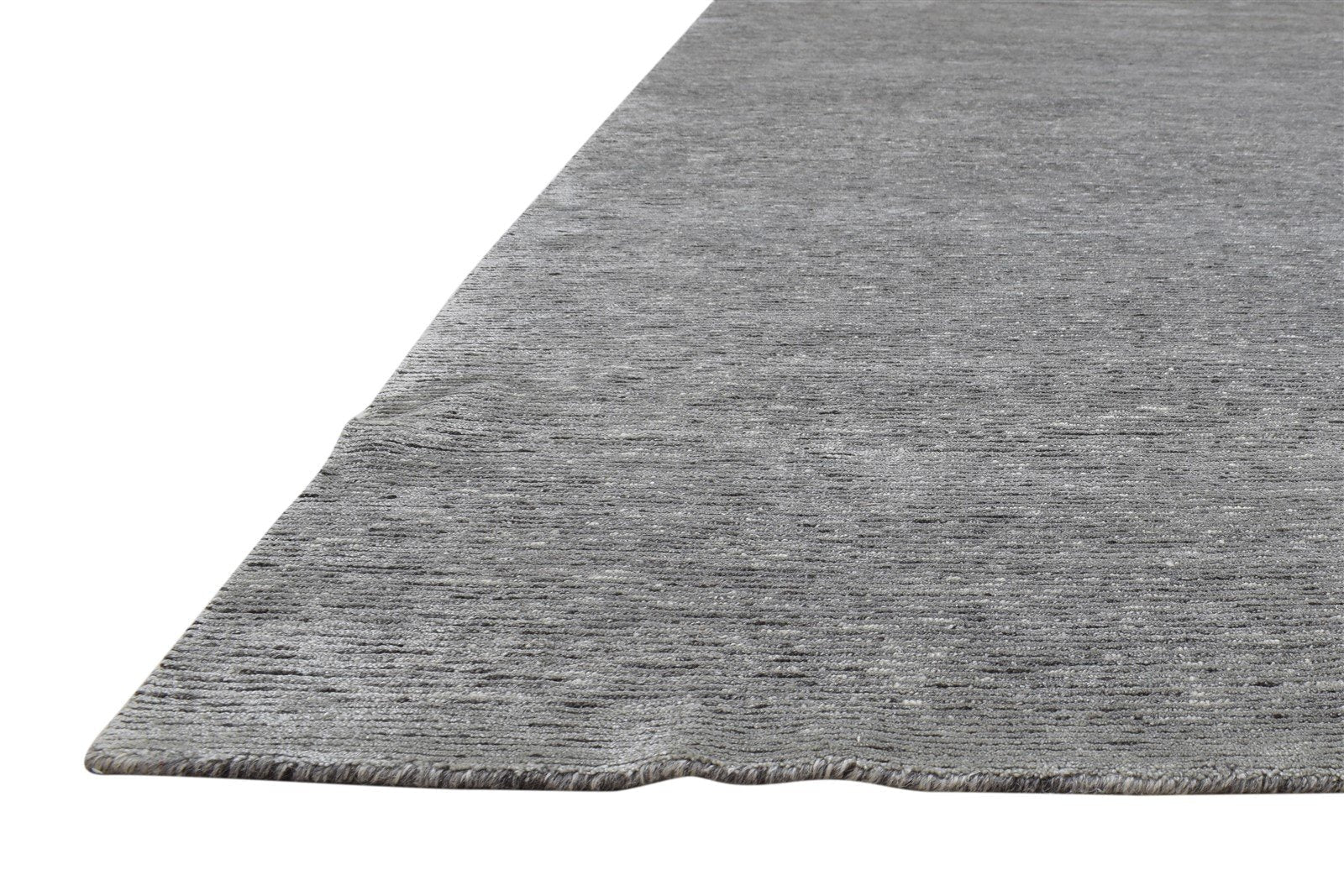 6X9 Rug Wool / Silk Grey Modern Hand Knotted Scandinavian Solid Room Size 