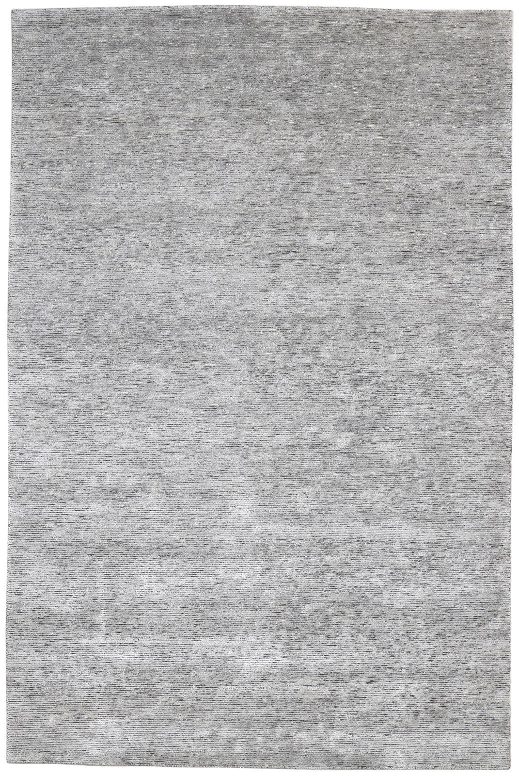 Dark Grey Wool / Silk Rug 6X9 Modern Hand Knotted Scandinavian Solid Room Size 