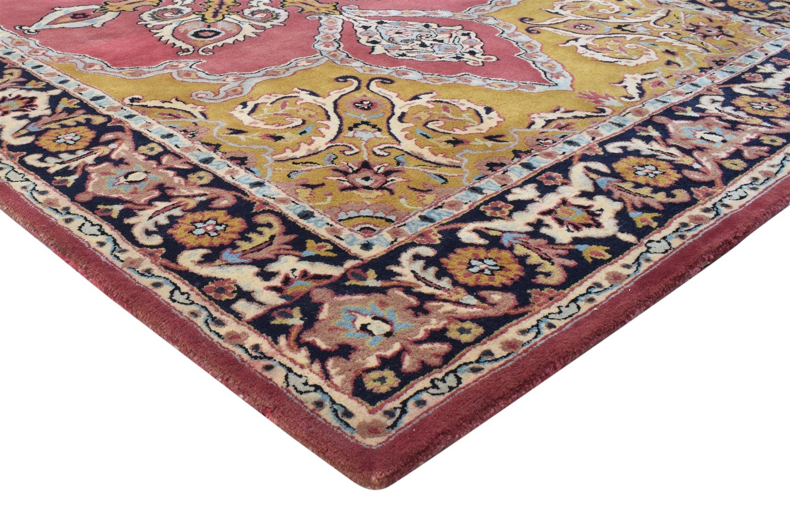 Wool Gold Rug 6' X 9' Persian Hand Tufted Heriz-Indian Oriental Large Carpet 