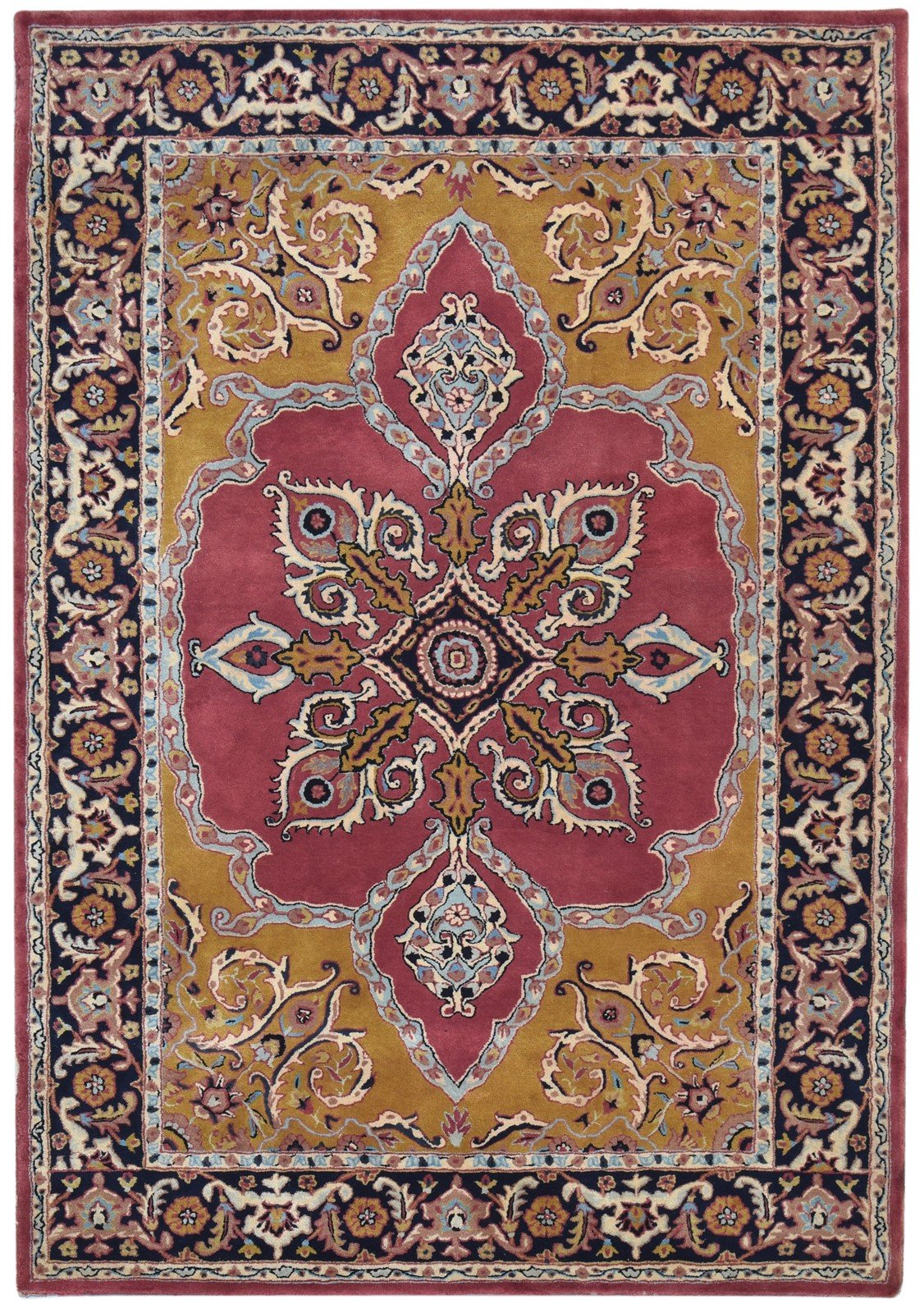 Wool Gold Rug 6' X 9' Persian Hand Tufted Heriz-Indian Oriental Large Carpet 