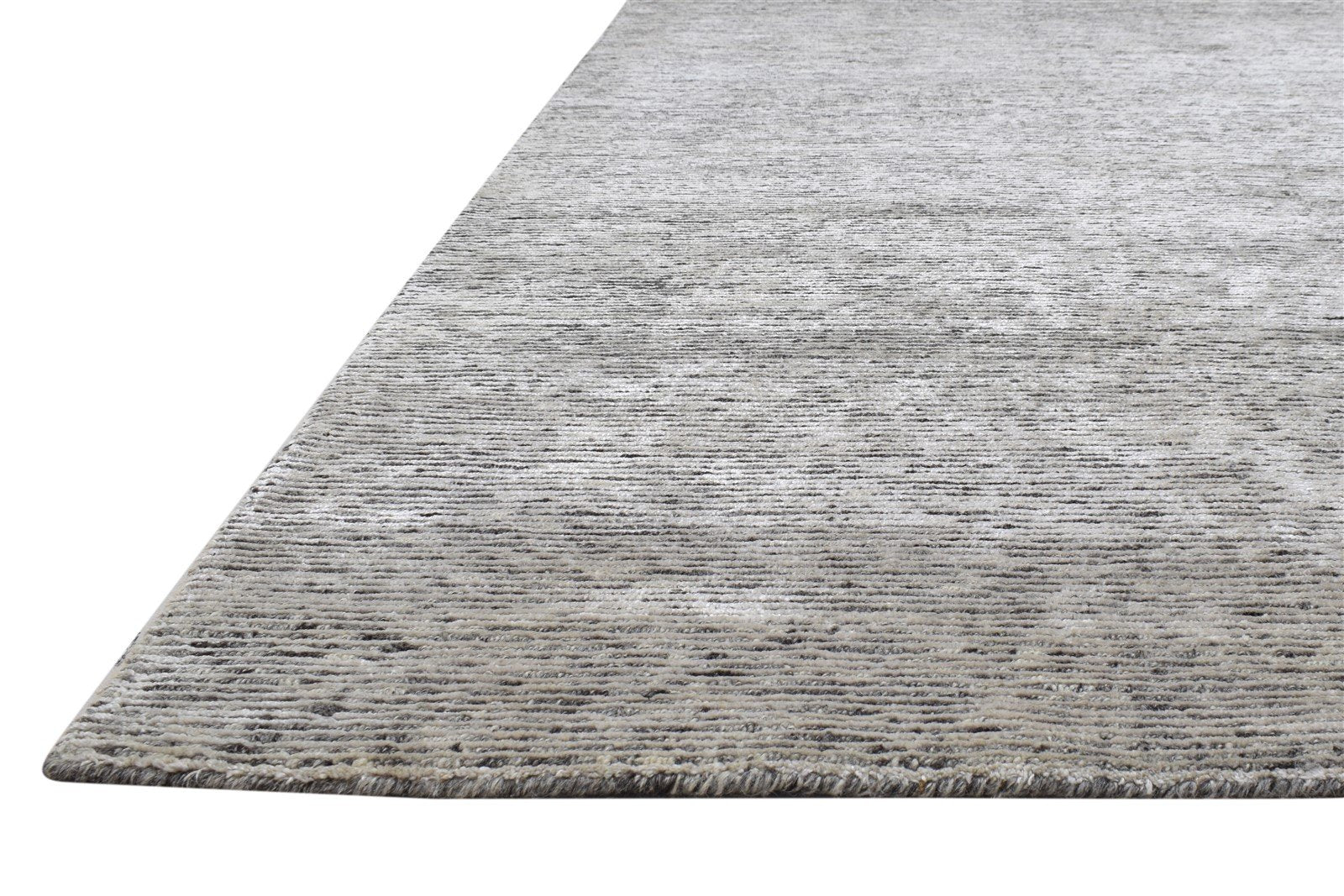 Wool / Silk Grey Rug 6X9 Modern Hand Knotted Scandinavian Solid Room Size 