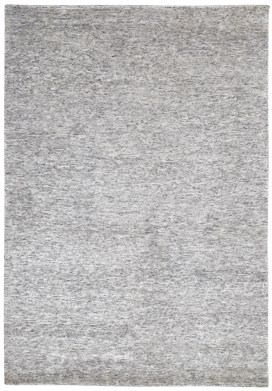 Wool / Silk Grey Rug 6X9 Modern Hand Knotted Scandinavian Solid Room Size 