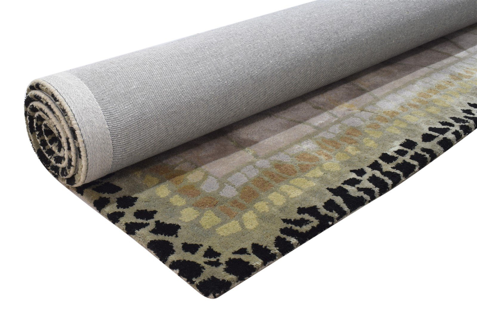 Hand Tufted Sand Wool Rug 5' X 8' Modern Indian Abstract Room Size Carpet  Area Rug 