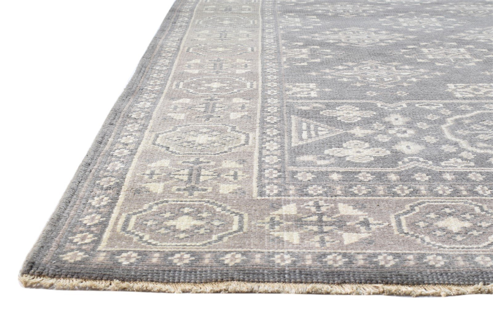 6' X 9' Rug Wool Grey Persian Hand Knotted Bokhara Oriental Room Size Carpet