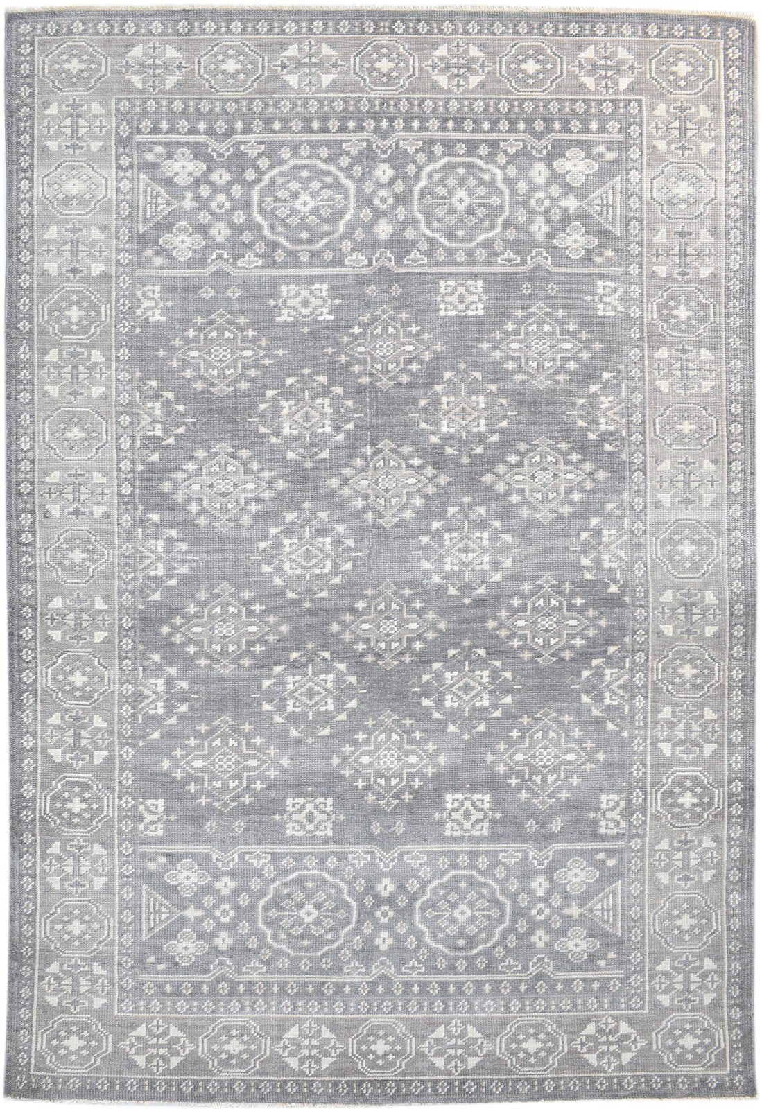 6' X 9' Rug Wool Grey Persian Hand Knotted Bokhara Oriental Room Size Carpet