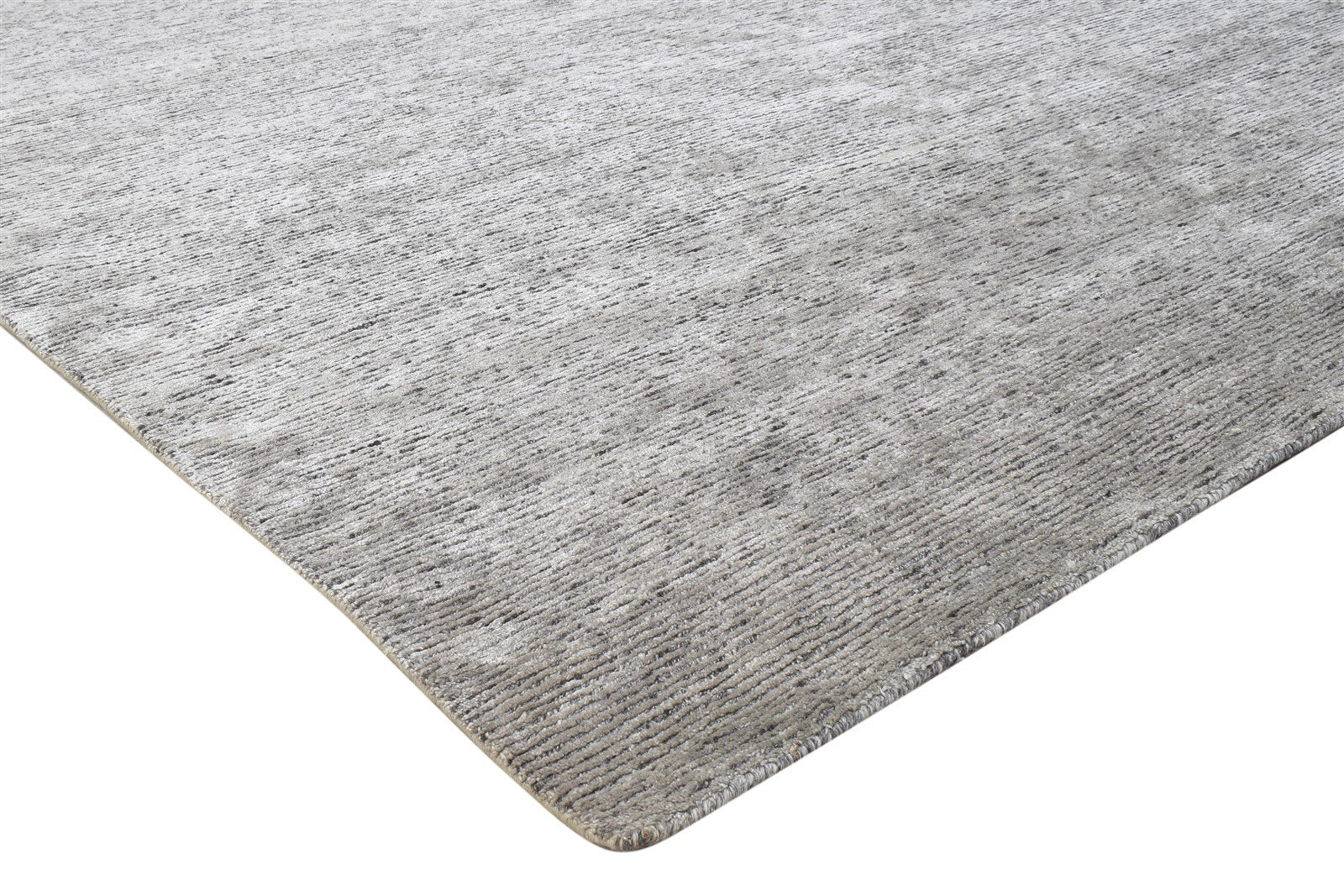 Grey Wool / Silk Rug 6X9 Modern Hand Knotted Scandinavian Solid Large Carpet 