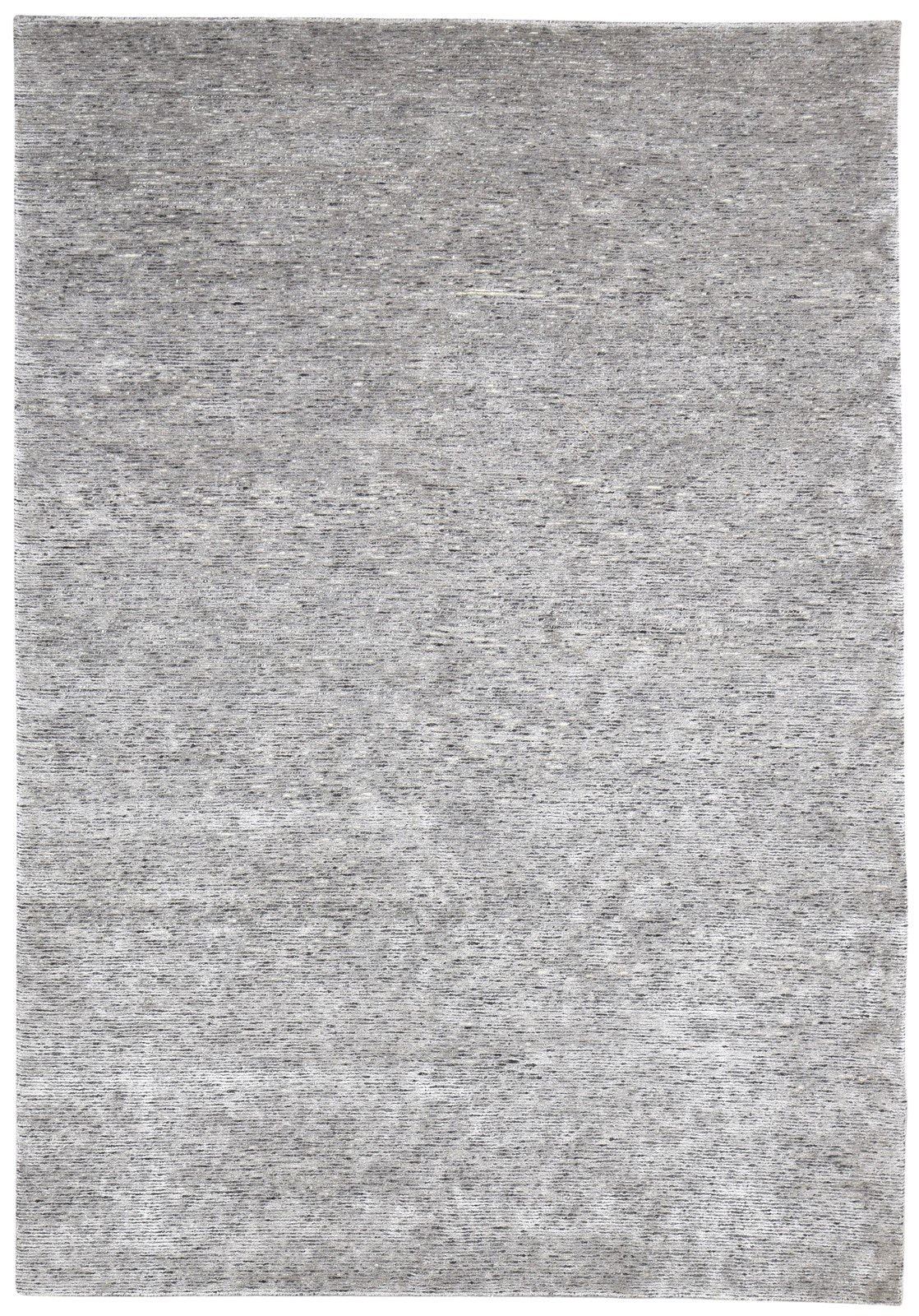 Grey Wool / Silk Rug 6X9 Modern Hand Knotted Scandinavian Solid Large Carpet 