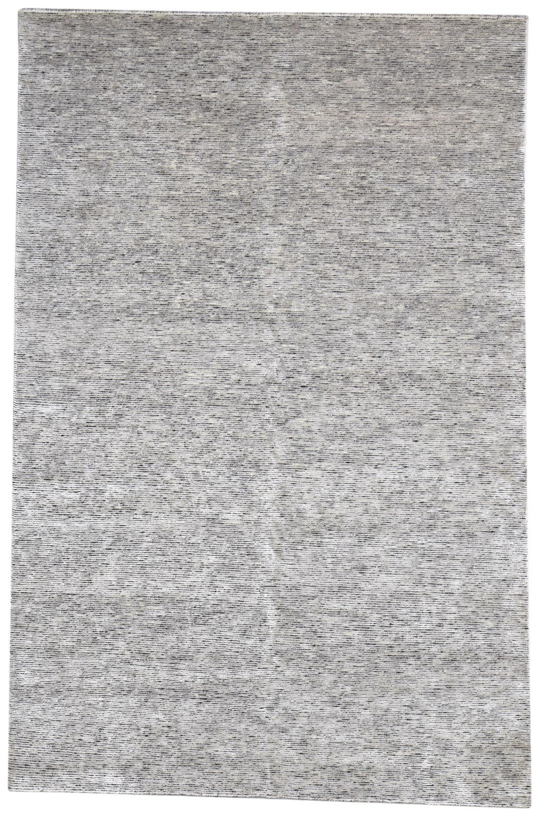 Hand Knotted Grey Wool / Silk Rug 6X9 Modern Scandinavian Solid Room Size 