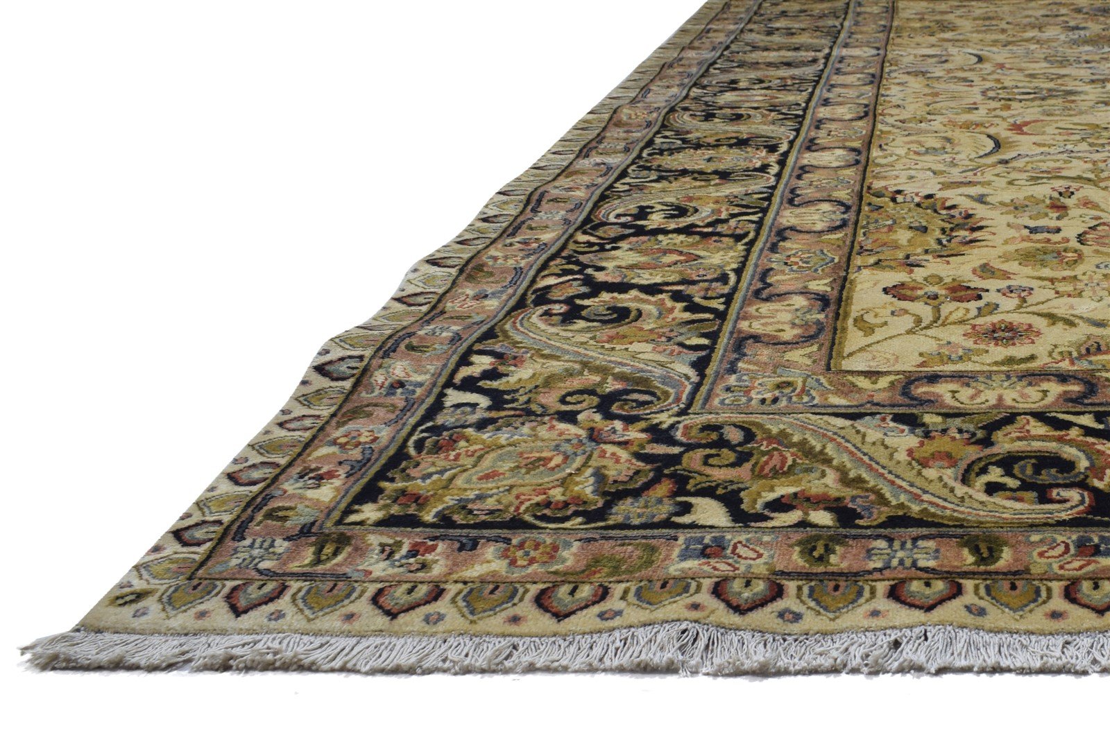 Beige Wool Rug 9' X 12' Persian Hand Knotted Bijar Oriental Large Carpet 