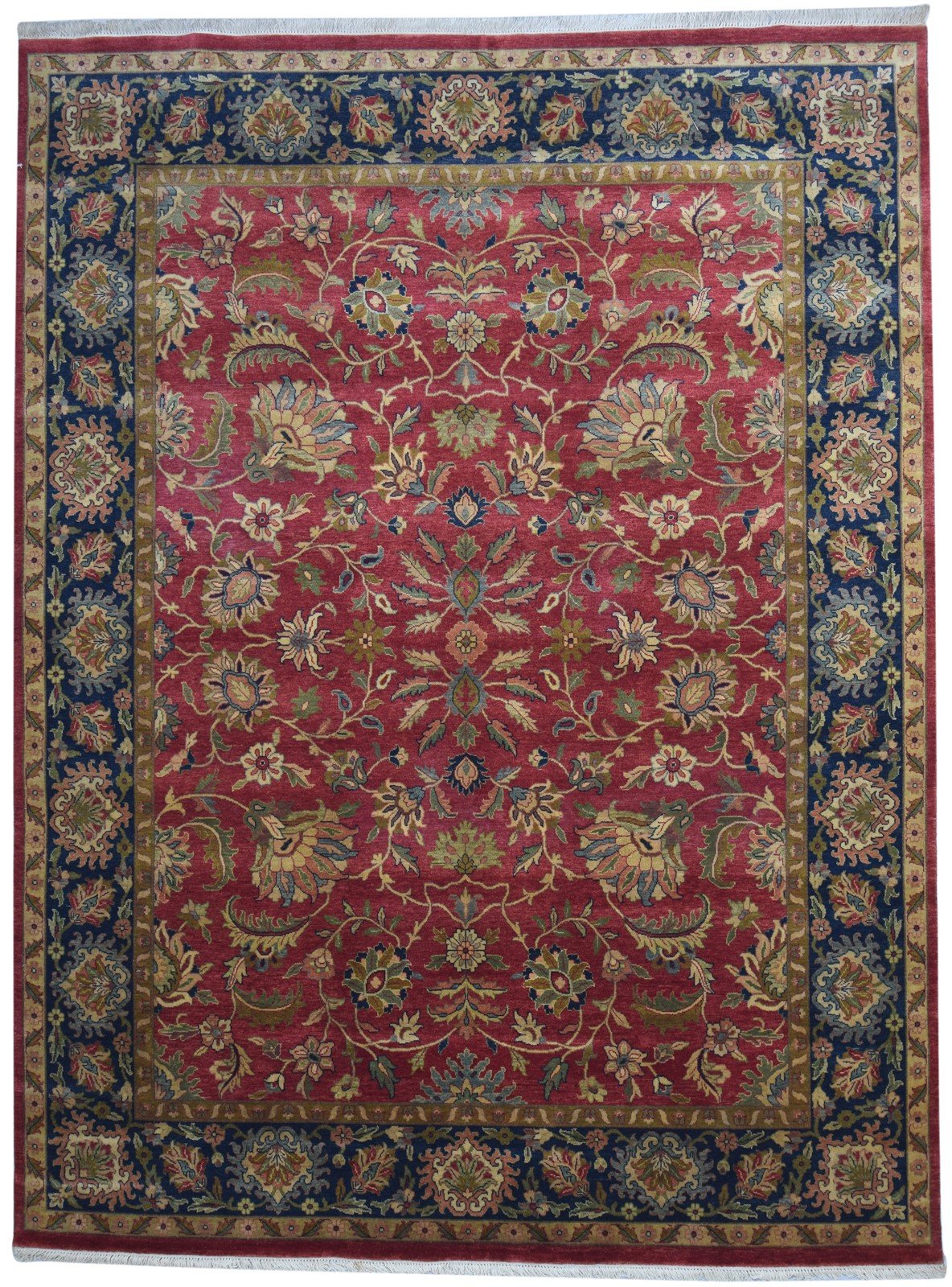 9' X 11' Rug Wool Red Persian Hand Knotted Kashan Oriental Large Carpet 