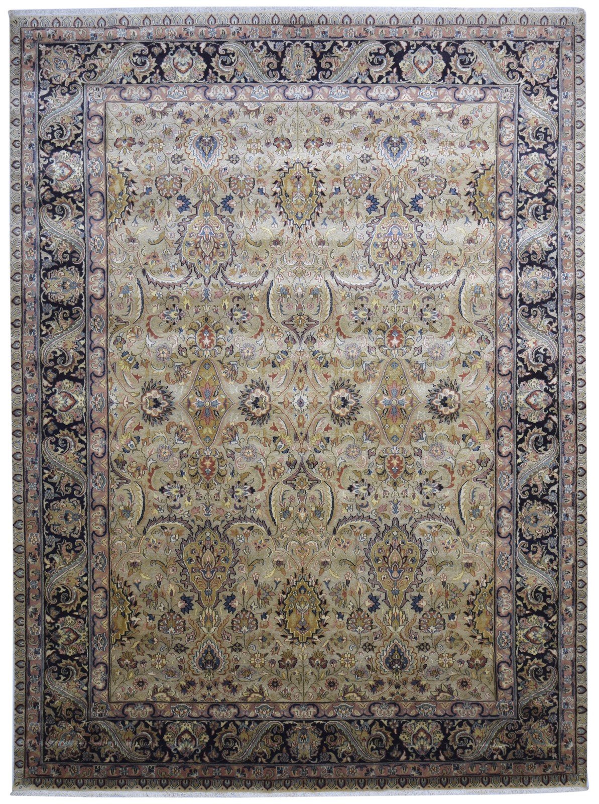 Hand Knotted Sage Wool Rug 9' X 12' Persian Tabriz Oriental Large Carpet 