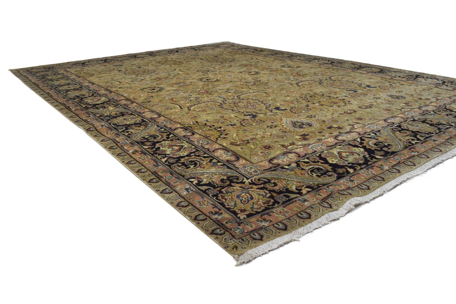 Hand Knotted Sage Wool Rug 9' X 12' Persian Tabriz Oriental Large Carpet 