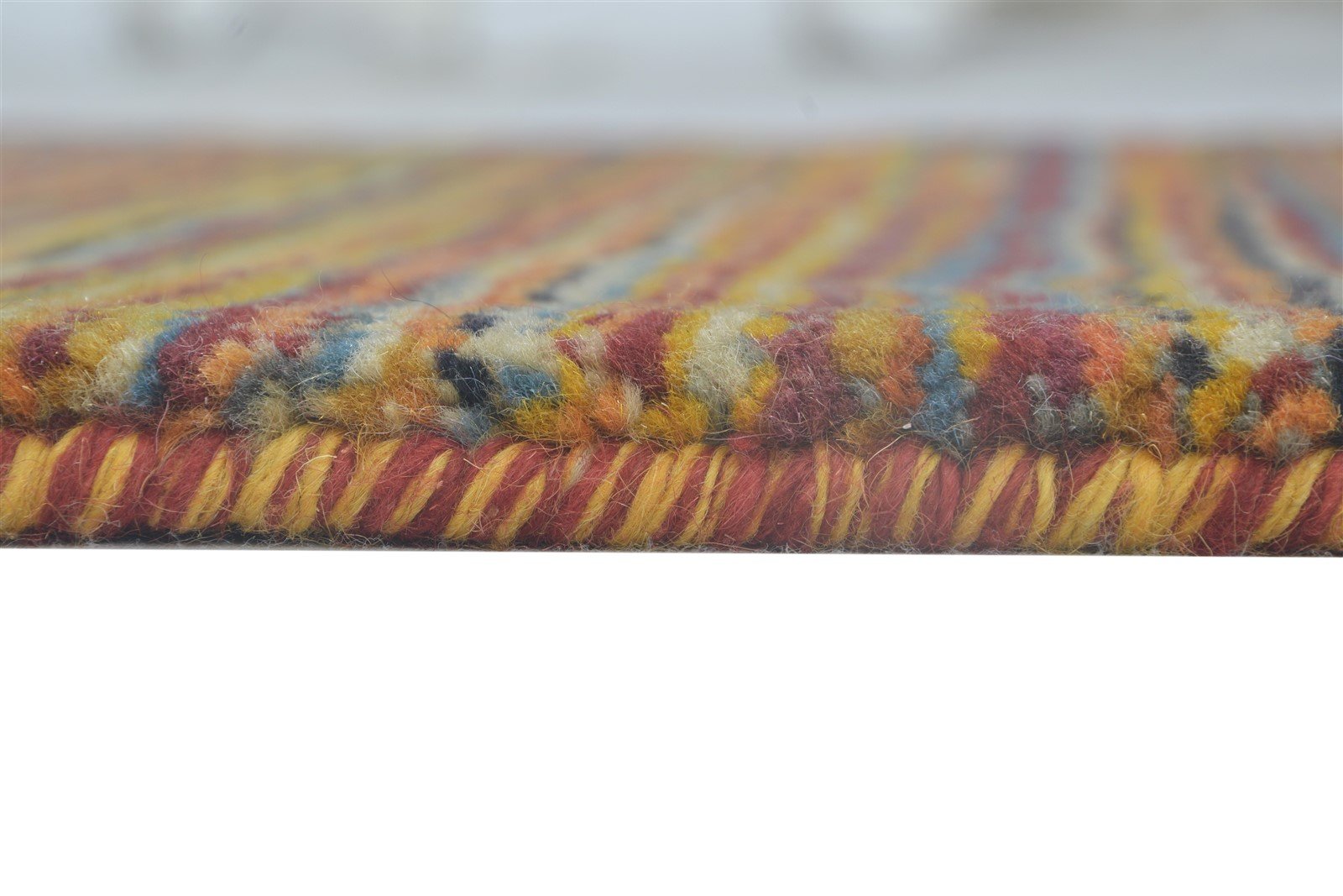 Wool Rust Rug 2' X 4' Modern Hand Knotted Bohemian Striped Small Carpet 