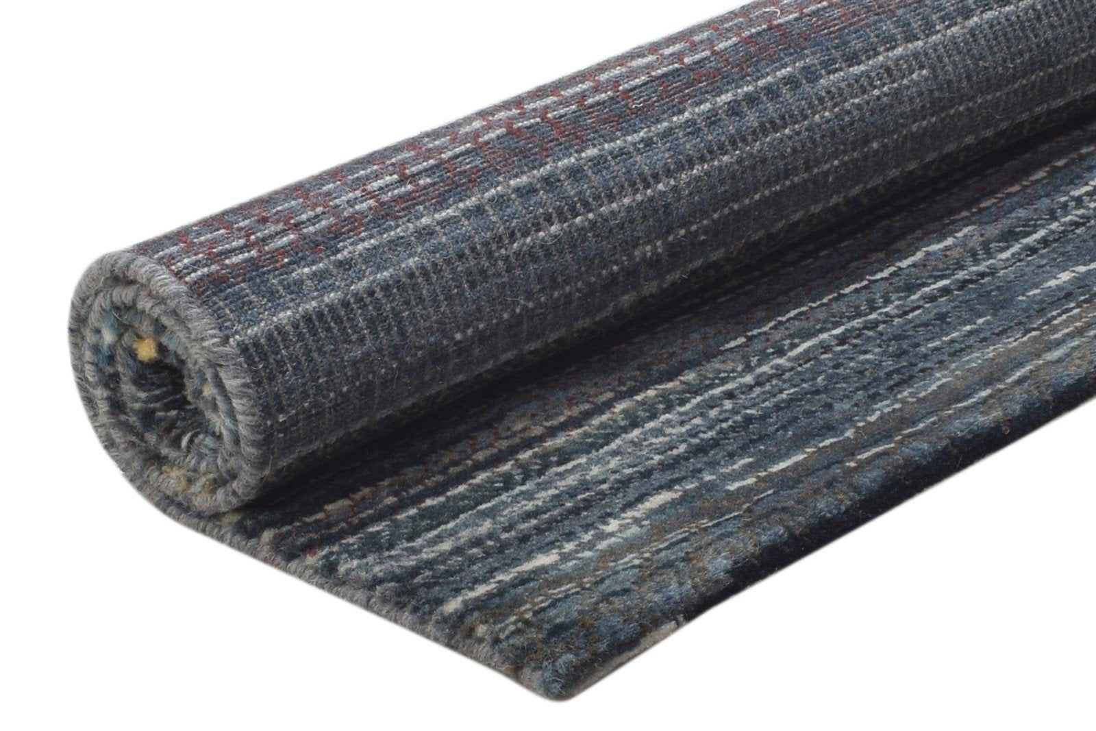 2' X 3' Rug Wool Charcoal Modern Hand Knotted Bohemian Striped Small Carpet 