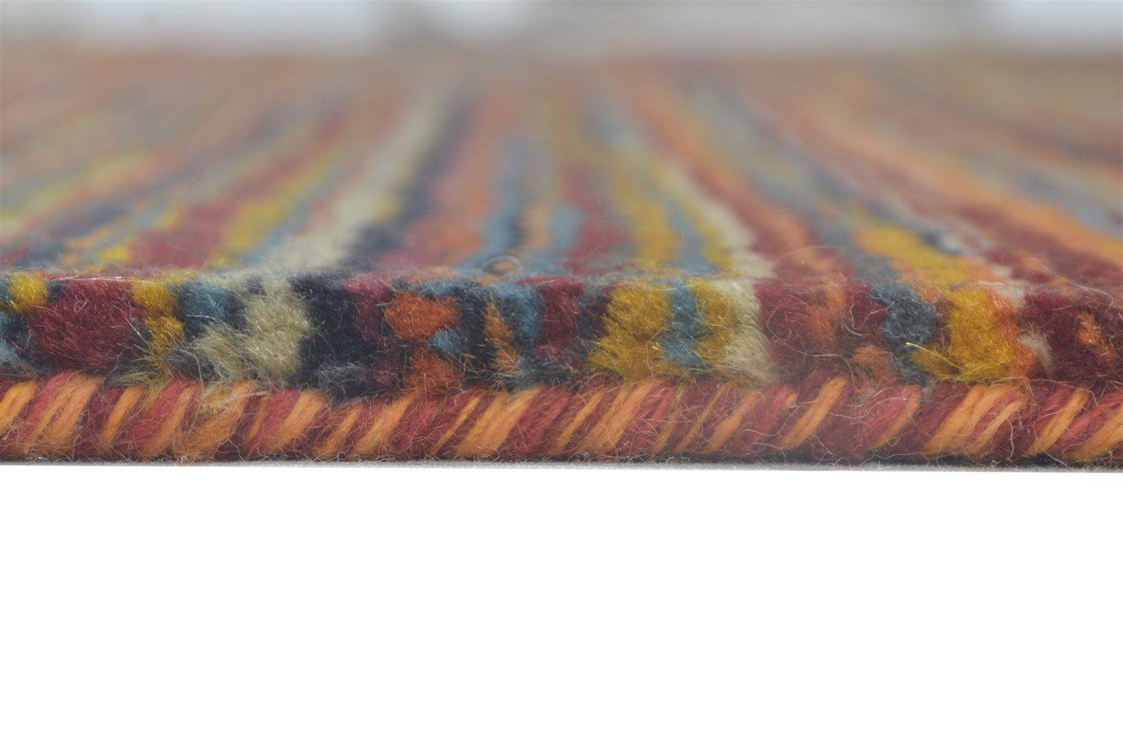 6' X 10' Rug Wool Rust Modern Hand Knotted Bohemian Striped Large Carpet 