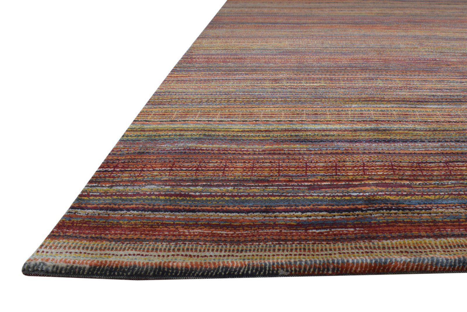 6' X 10' Rug Wool Rust Modern Hand Knotted Bohemian Striped Large Carpet 