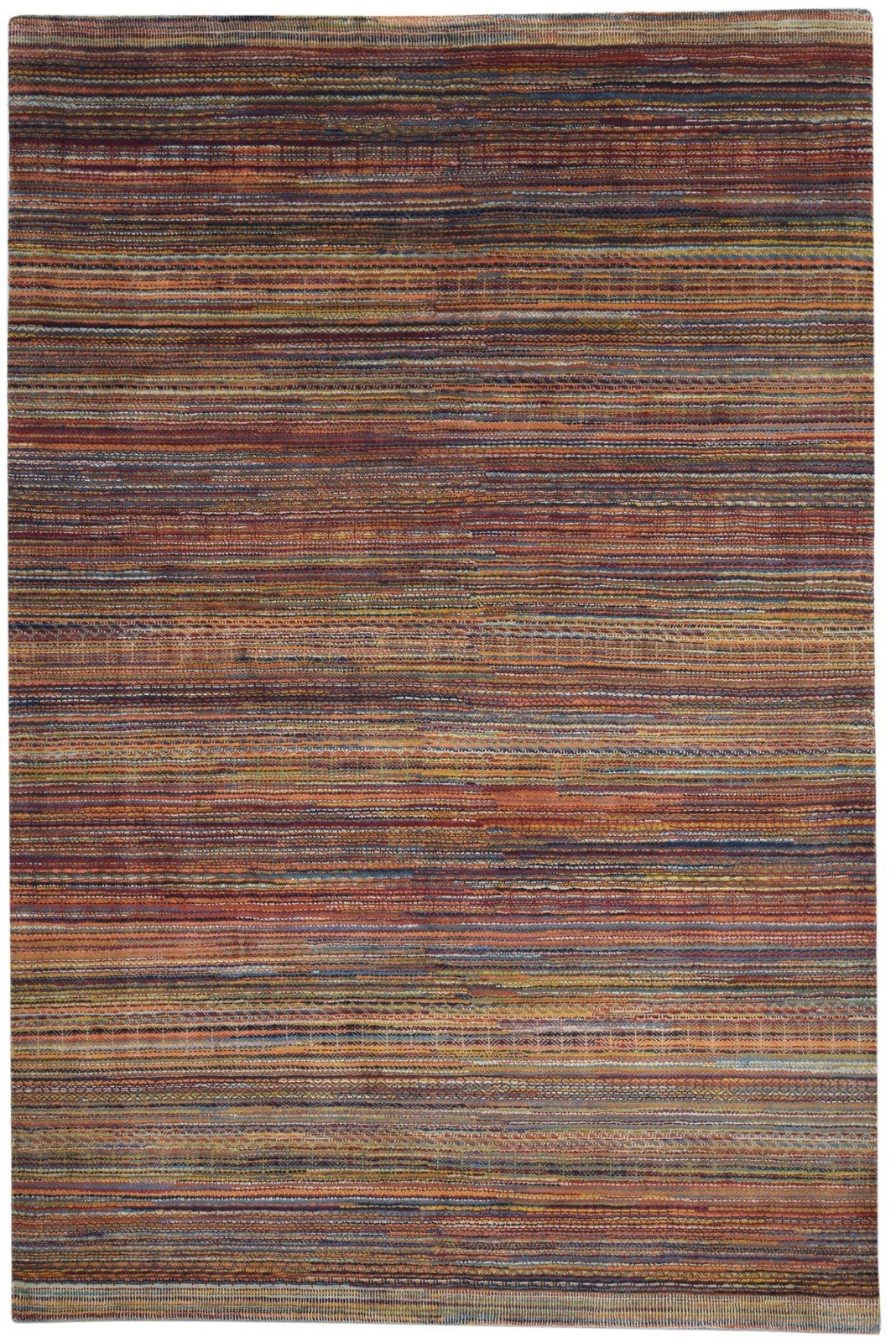 6' X 10' Rug Wool Rust Modern Hand Knotted Bohemian Striped Large Carpet 