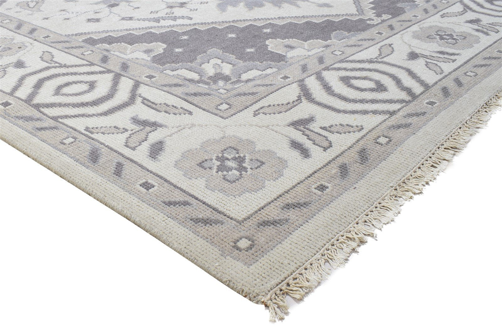 Wool Grey Rug 8' X 10' Persian Hand Knotted Heriz-Indian Oriental Large Carpet 