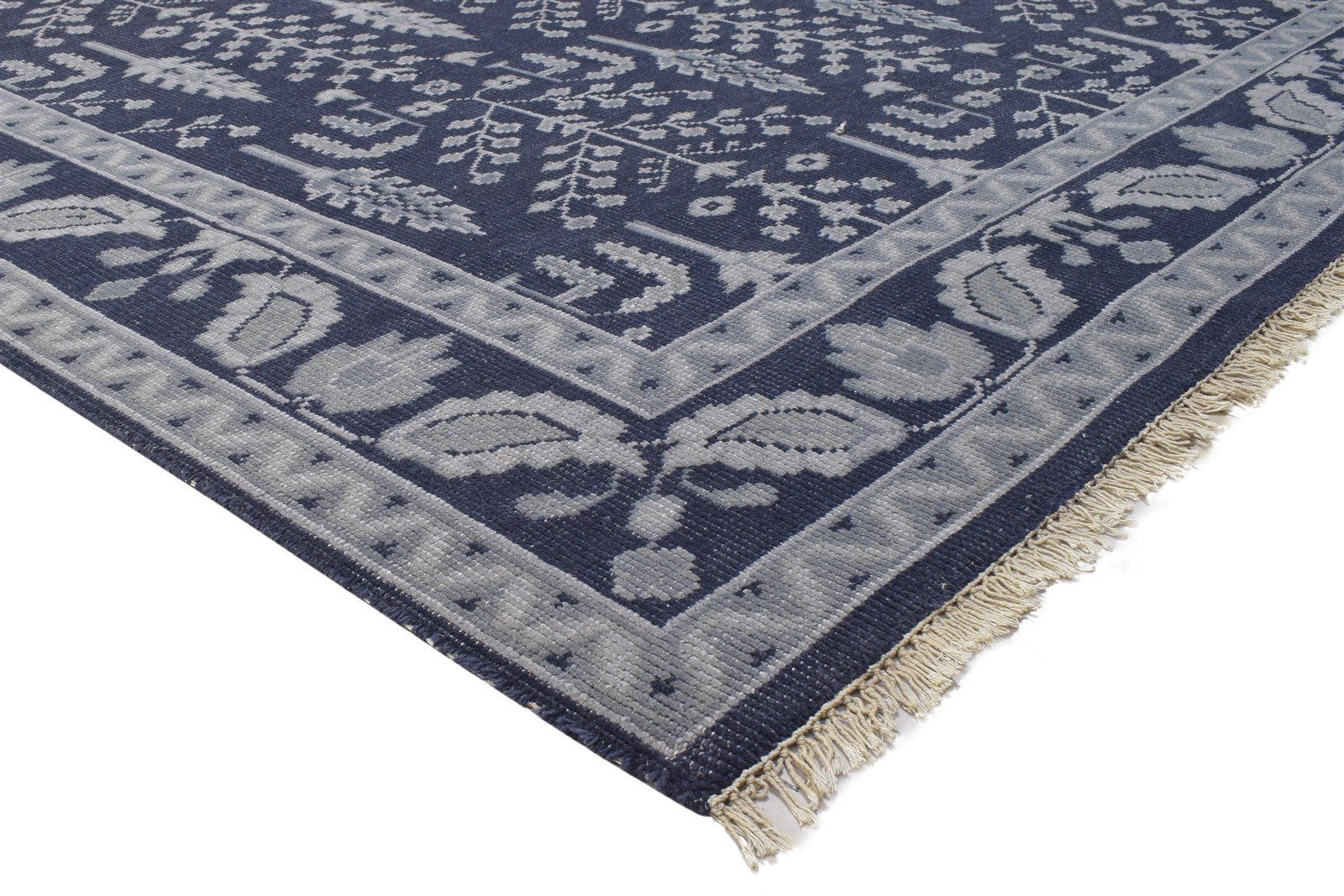 8' X 10' Rug Wool Black Persian Hand Knotted Sarouk-Indian Oriental Large Carpet 