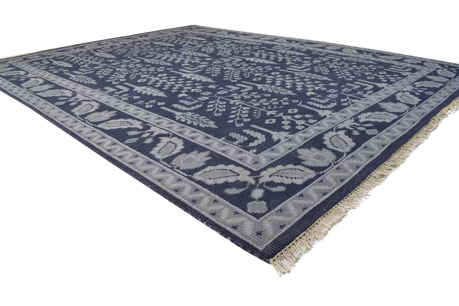 8' X 10' Rug Wool Black Persian Hand Knotted Sarouk-Indian Oriental Large Carpet 