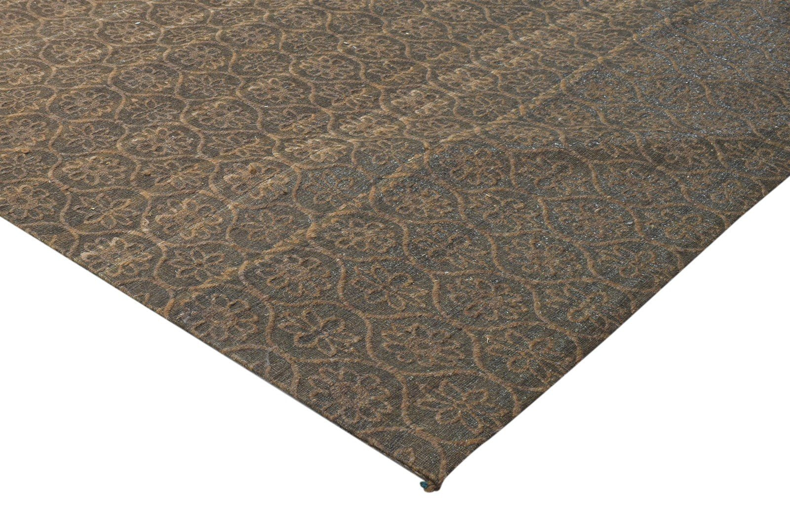 Wool Art Silk Chocolate Rug 5X7 Modern Jacquard Scandinavian Trellis Room Size Rug 