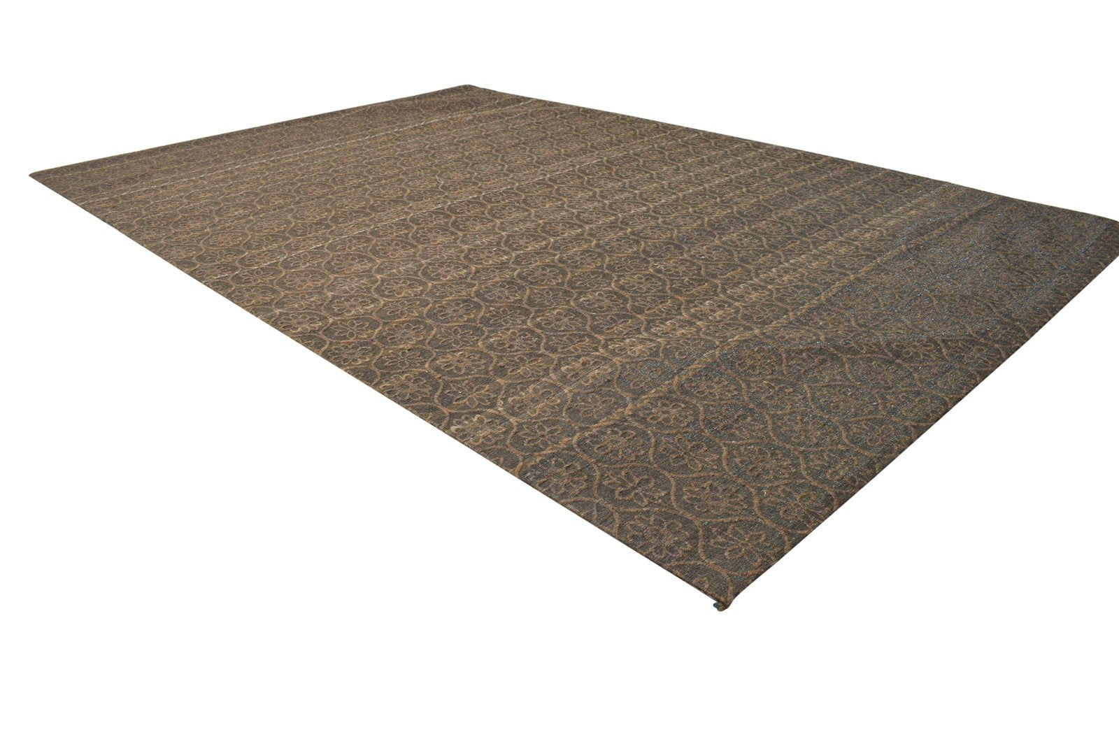 Wool Art Silk Chocolate Rug 5X7 Modern Jacquard Scandinavian Trellis Room Size Rug 