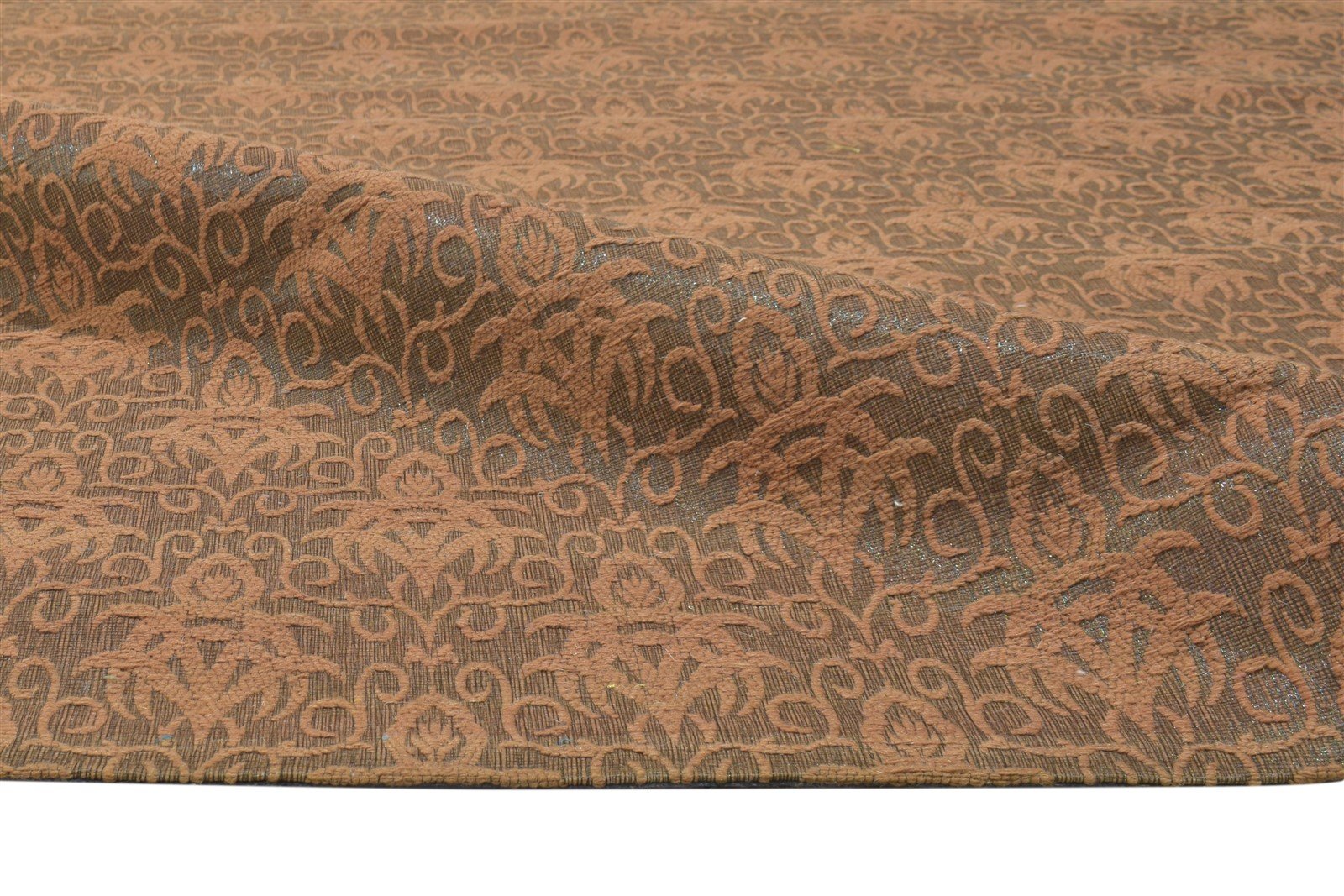 Wool / Silk Rust Rug 5X7 Modern Jacquard Loom French Floral Room Size Carpet 